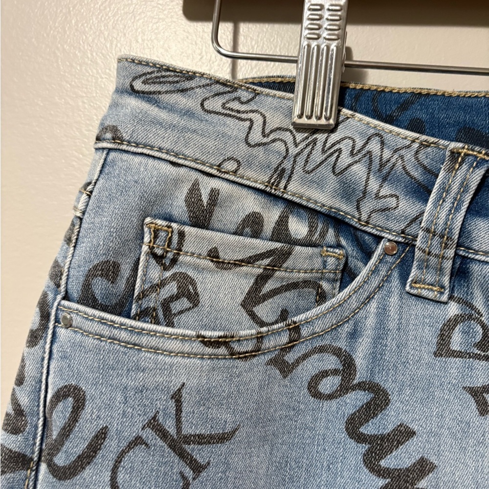 Joseph Ribkoff Lettering Jeans Style 221926 Skinny Mid Rise Crop - Picture 5 of 13